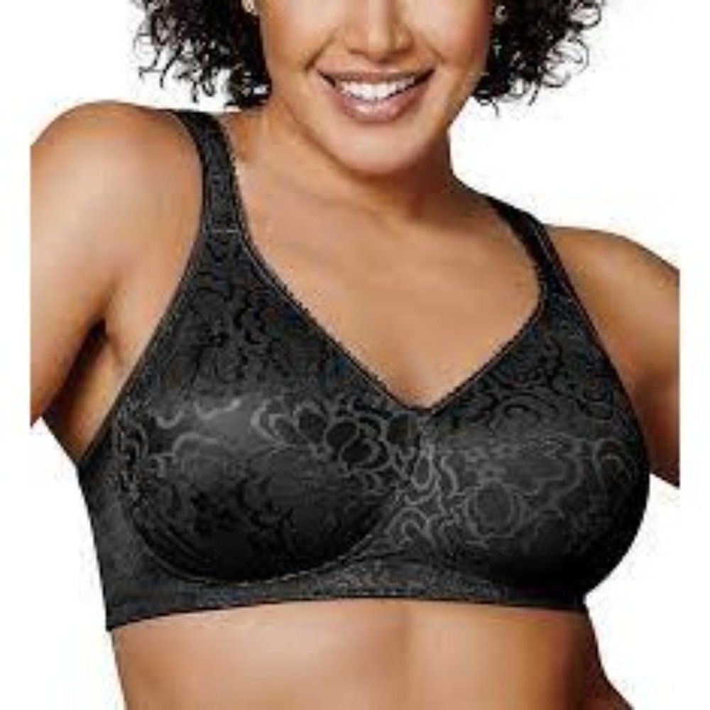 Playtex Womens Black Floral 18 Hour Gorgeous Lift Comfort Support Bra Size 38D